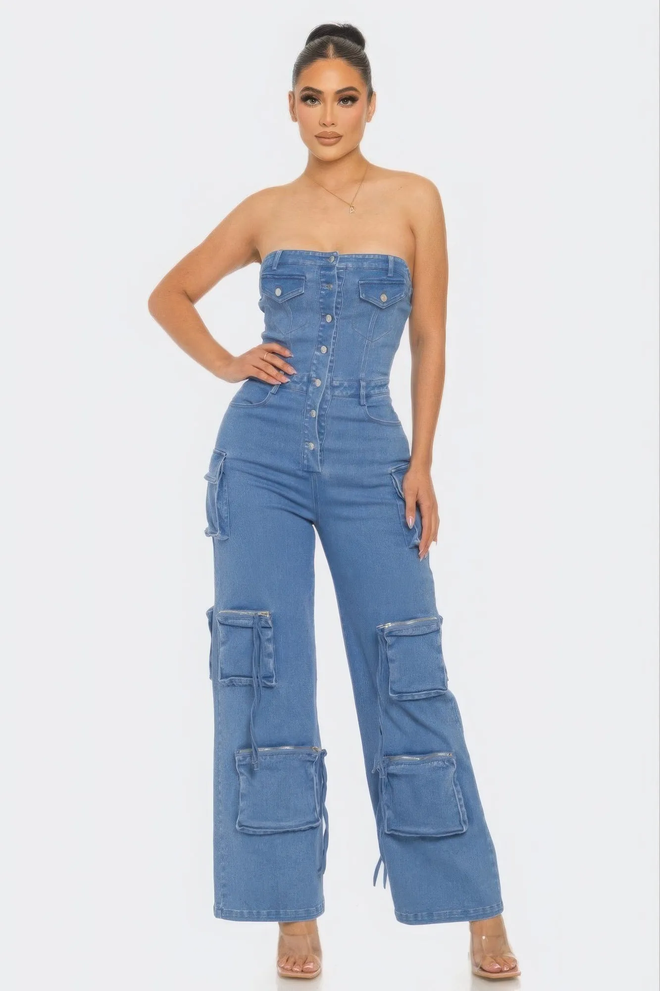 Stretch Denim Jumpsuit for Women