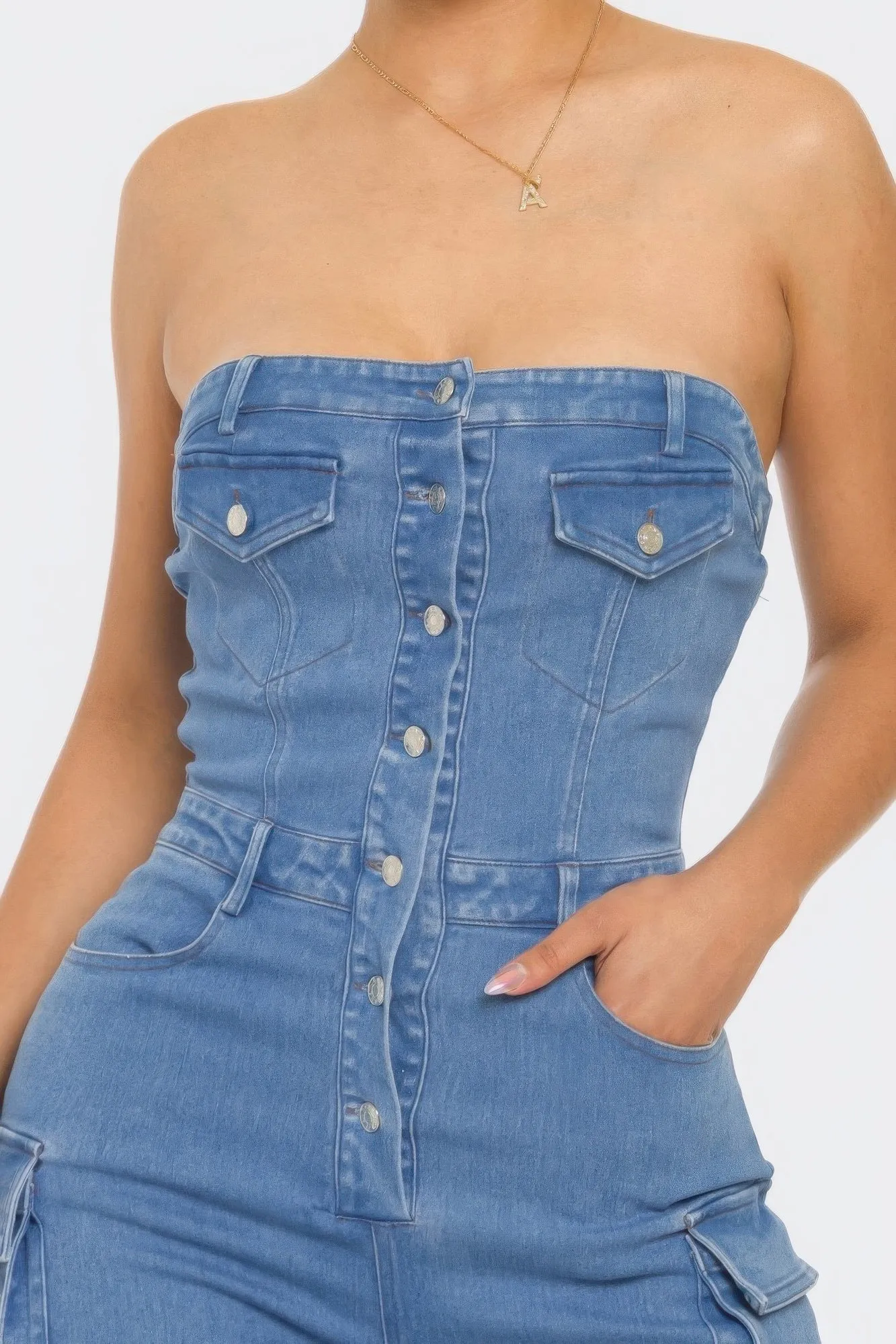 Stretch Denim Jumpsuit for Women