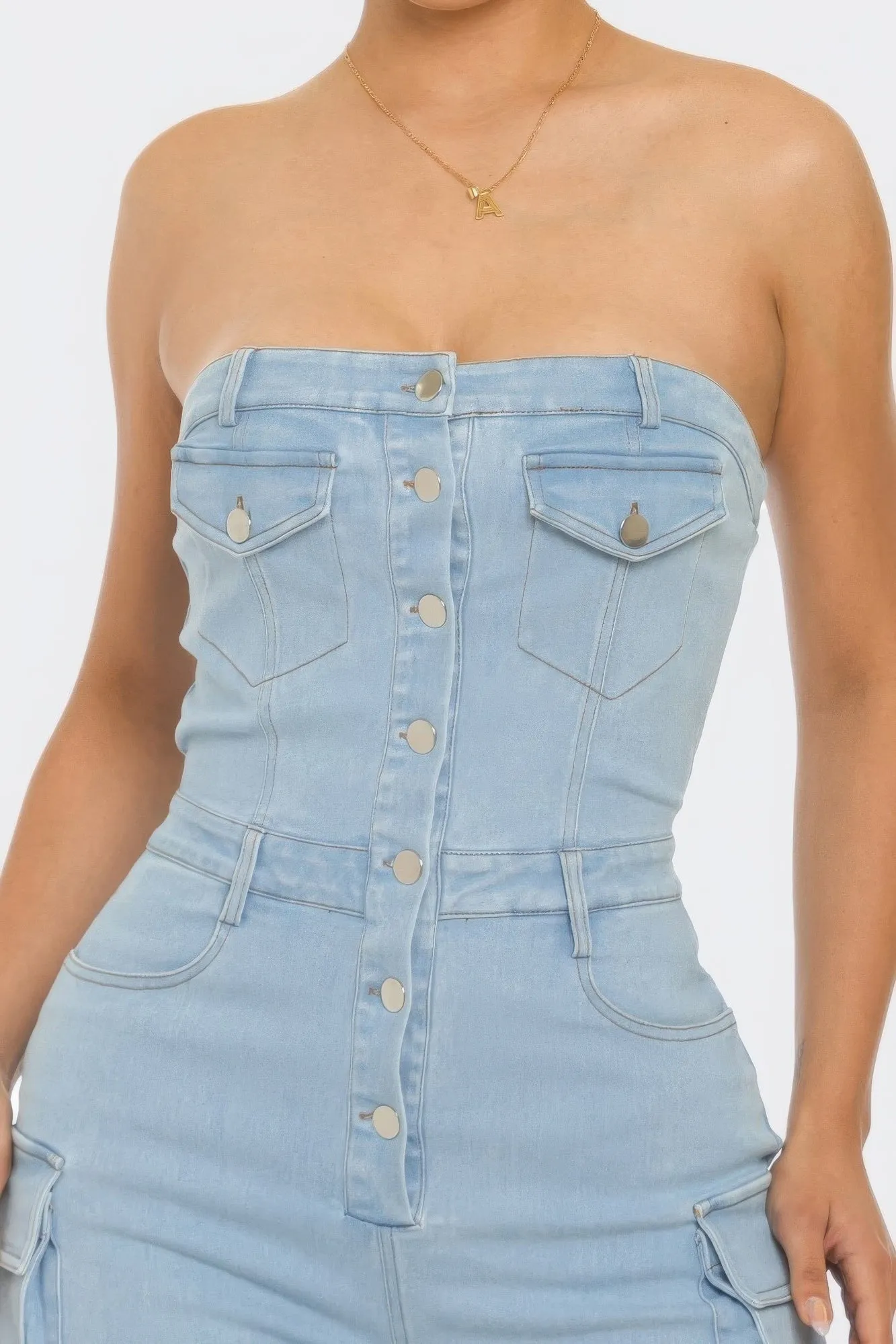 Stretch Denim Jumpsuit for Women