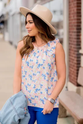 Sunshine & Daisies Ruffle Trim Tank