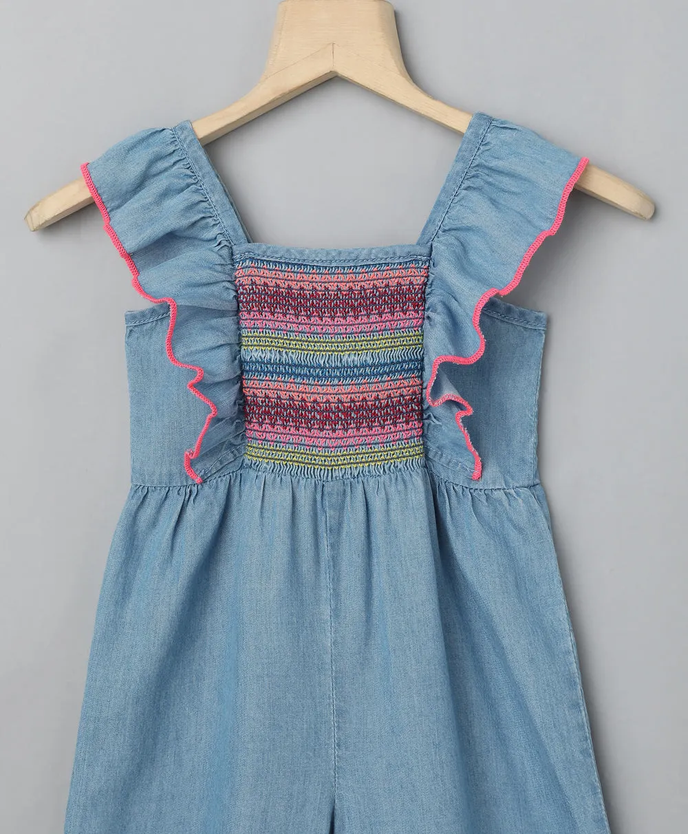 Sweetlime By AS Multicolour Smocked Dungaree.