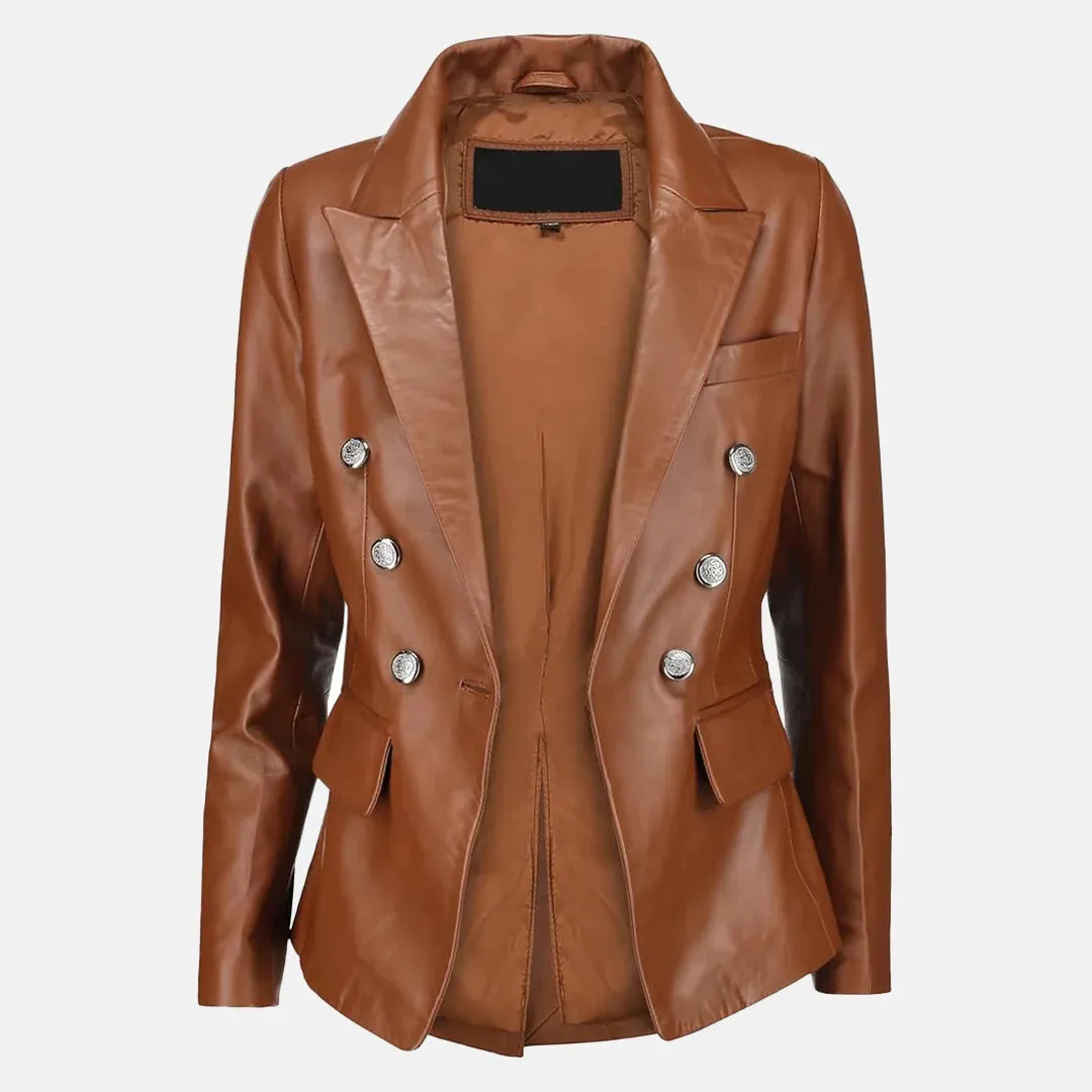 Swelte Norma Leather Blazer Outfit