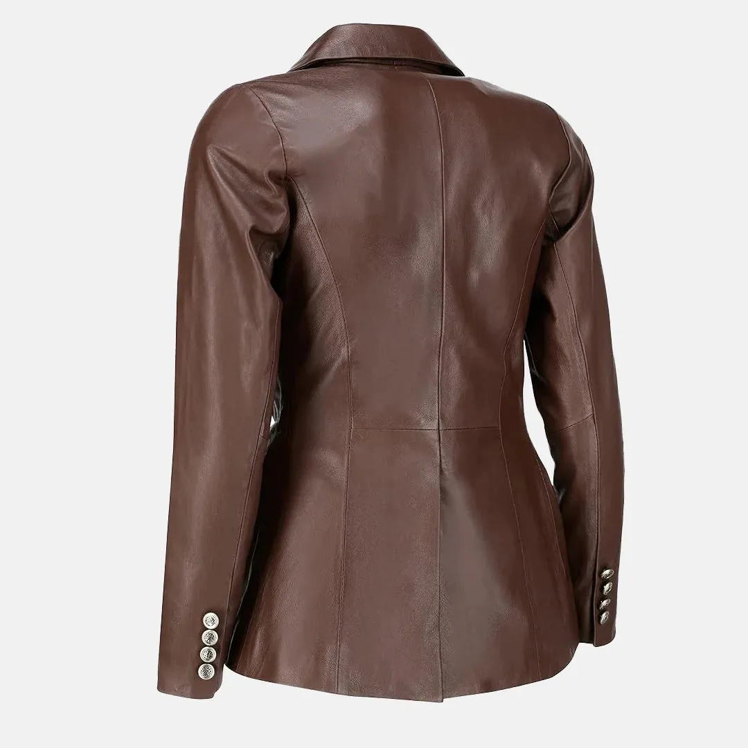 Swelte Norma Leather Blazer Outfit