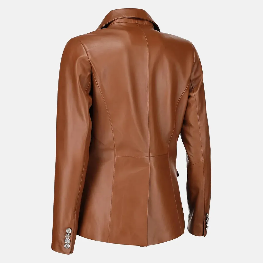 Swelte Norma Leather Blazer Outfit