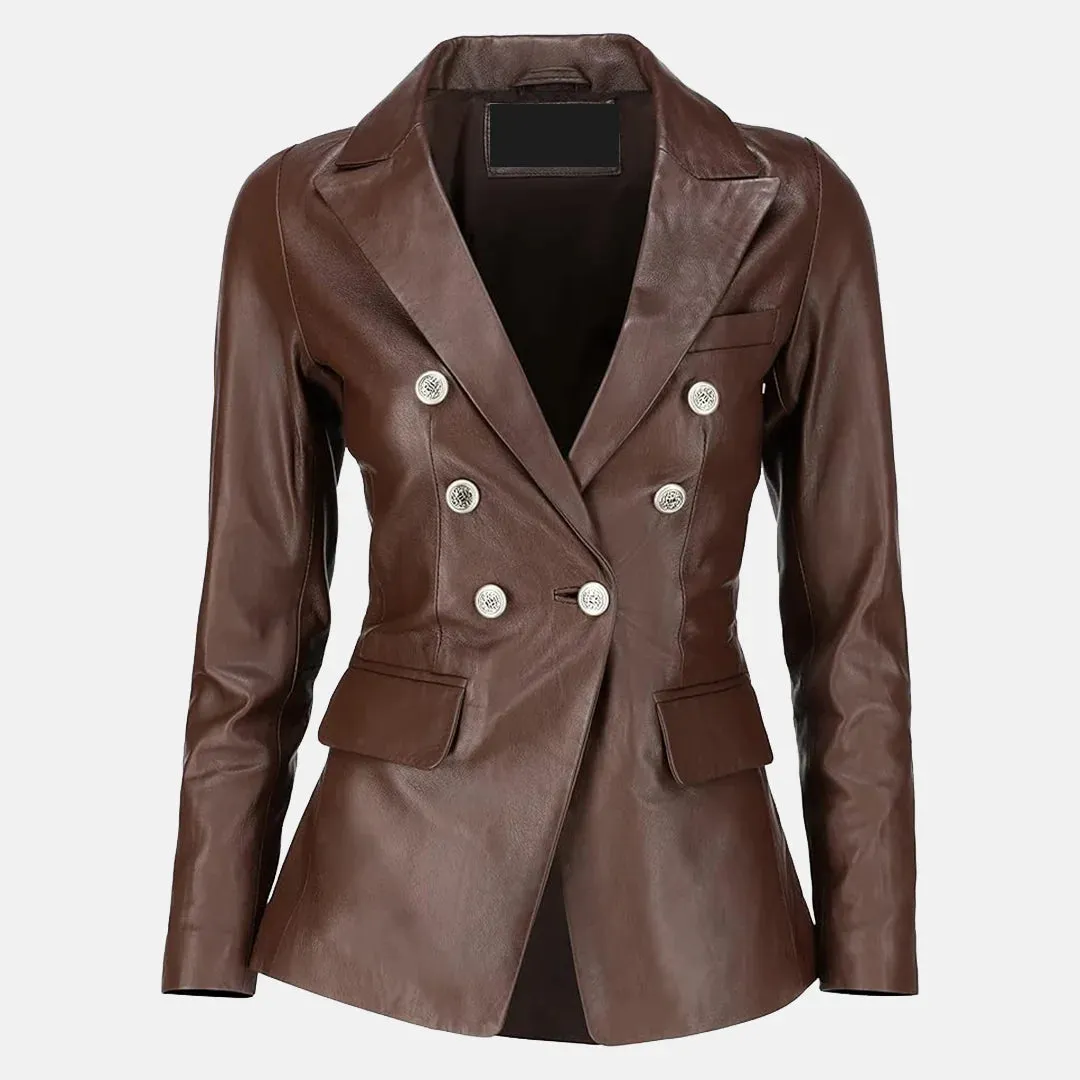 Swelte Norma Leather Blazer Outfit