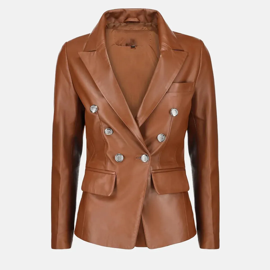 Swelte Norma Leather Blazer Outfit