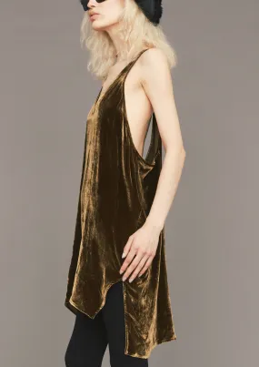 TANK TOP OVERSIZED - SILK VELVET gold