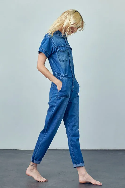 TEEK - MEDIUM WASH MARCI COVERALL