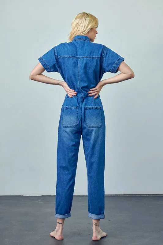 TEEK - MEDIUM WASH MARCI COVERALL