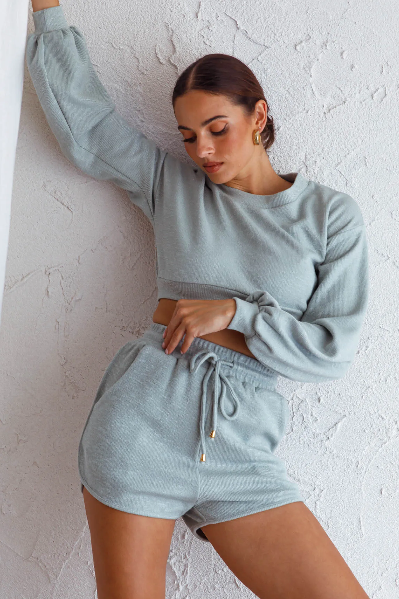 TGIF Crop Sweater Light Sage