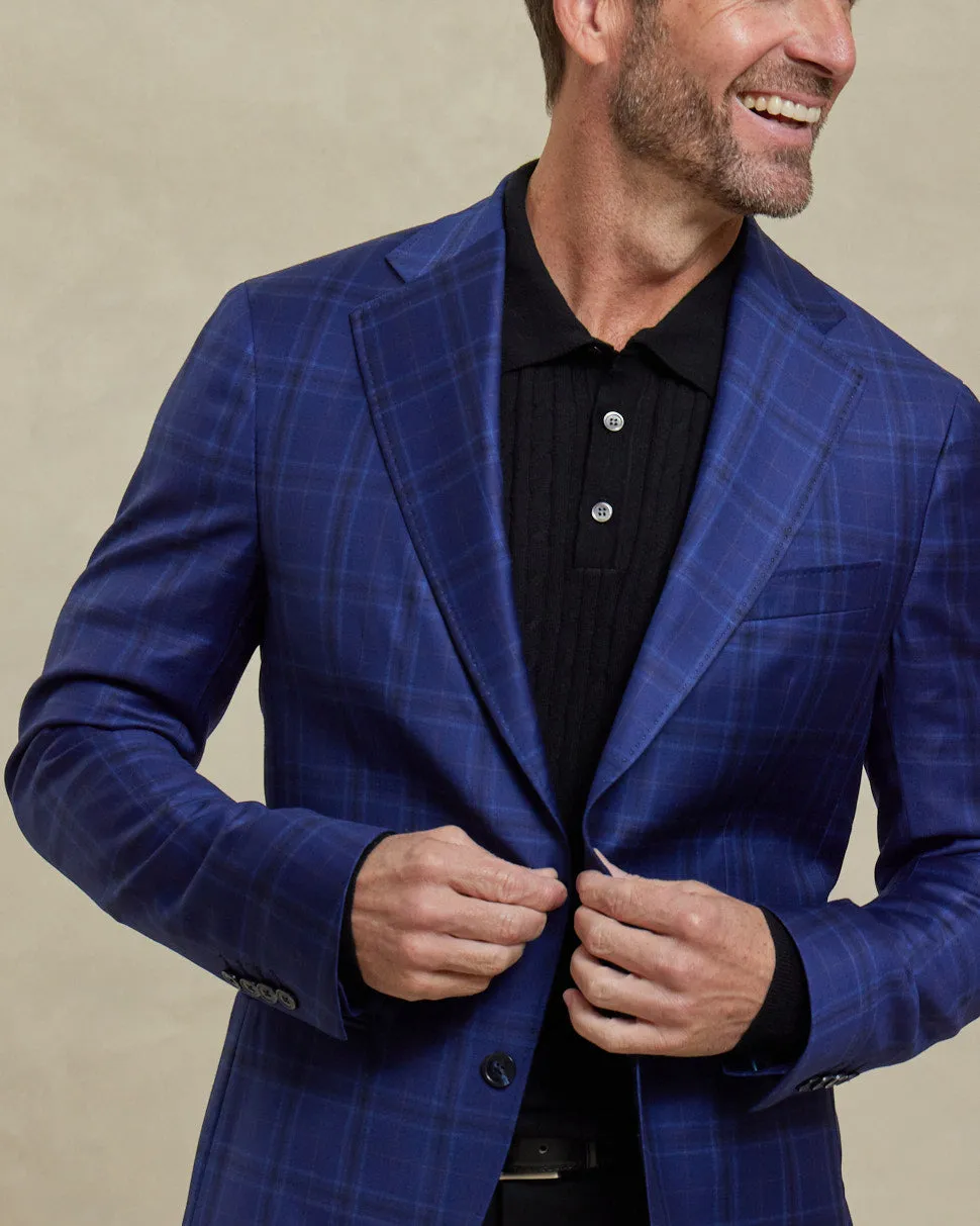 The Cameron - Reda Sport Coat - Navy Plaid