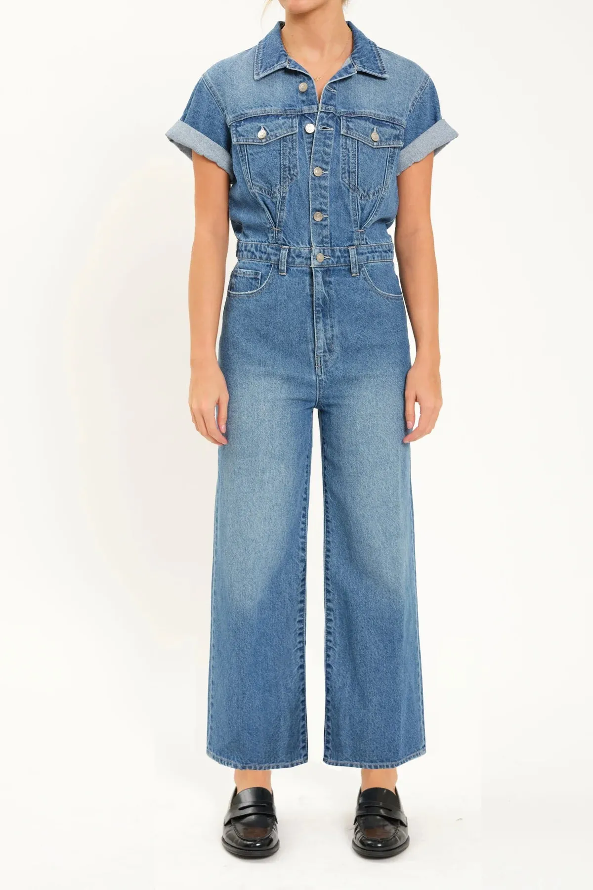 The Starlet Wide Leg Denim Jumpsuit by Daze Denim - Ballad