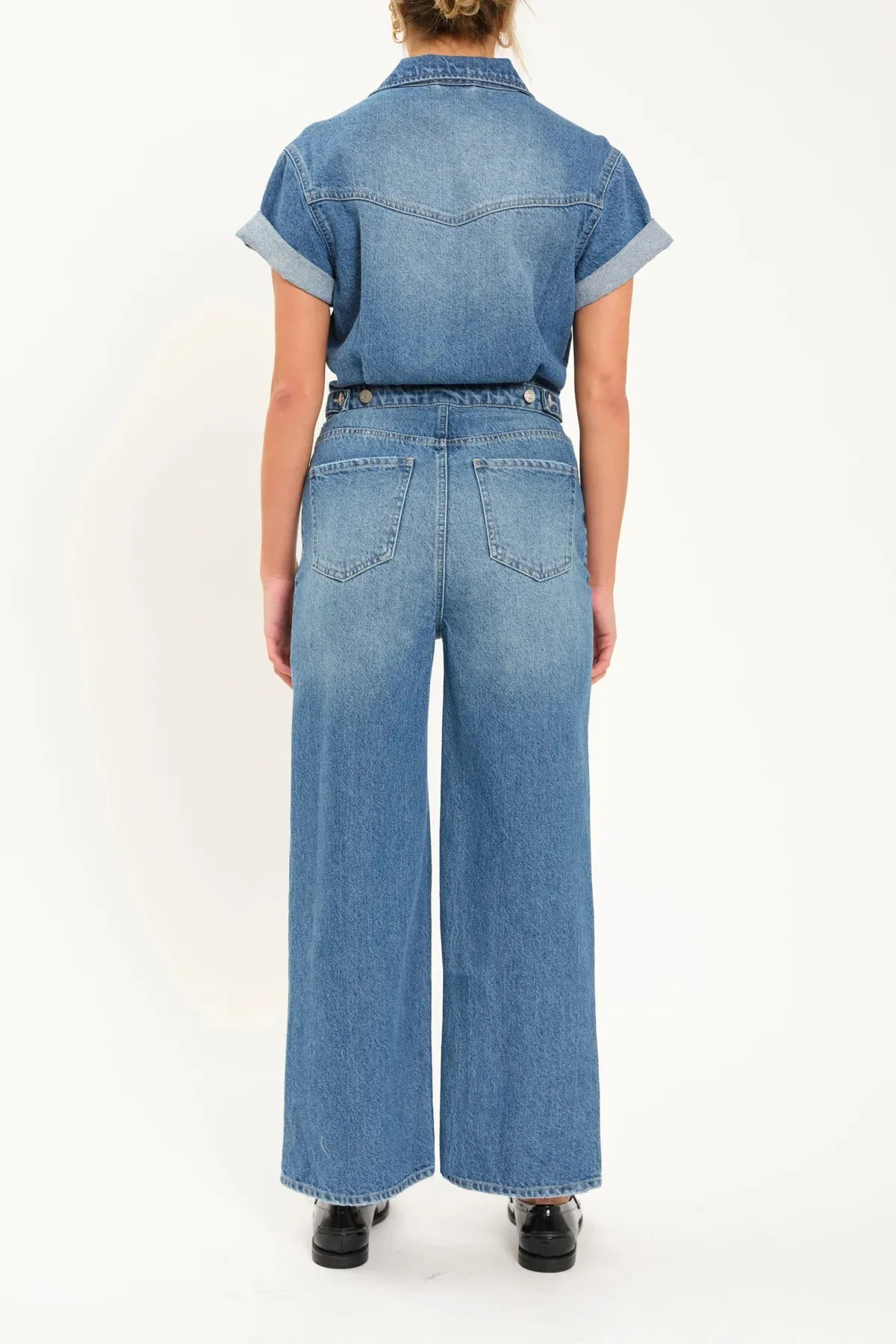 The Starlet Wide Leg Denim Jumpsuit by Daze Denim - Ballad