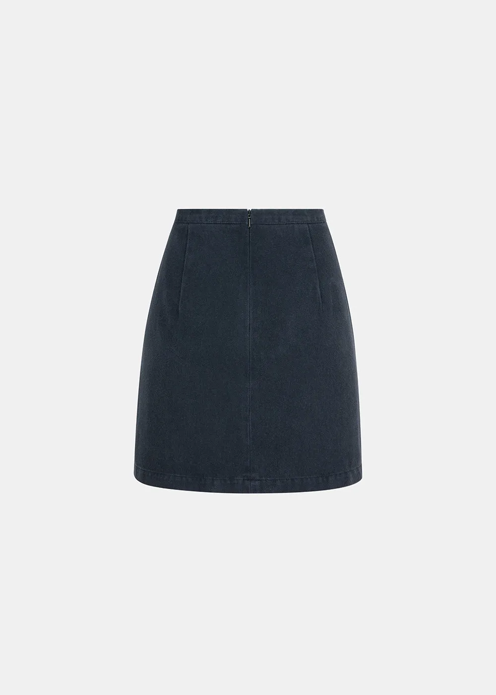 TRICK DENIM SKIRT BLACK