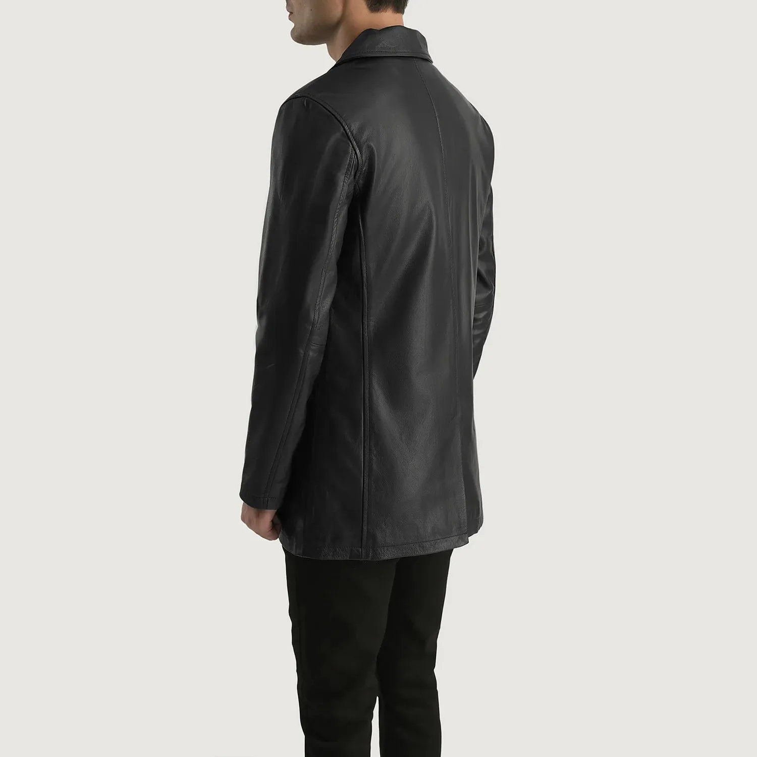 Urban Slate Black Leather Coat