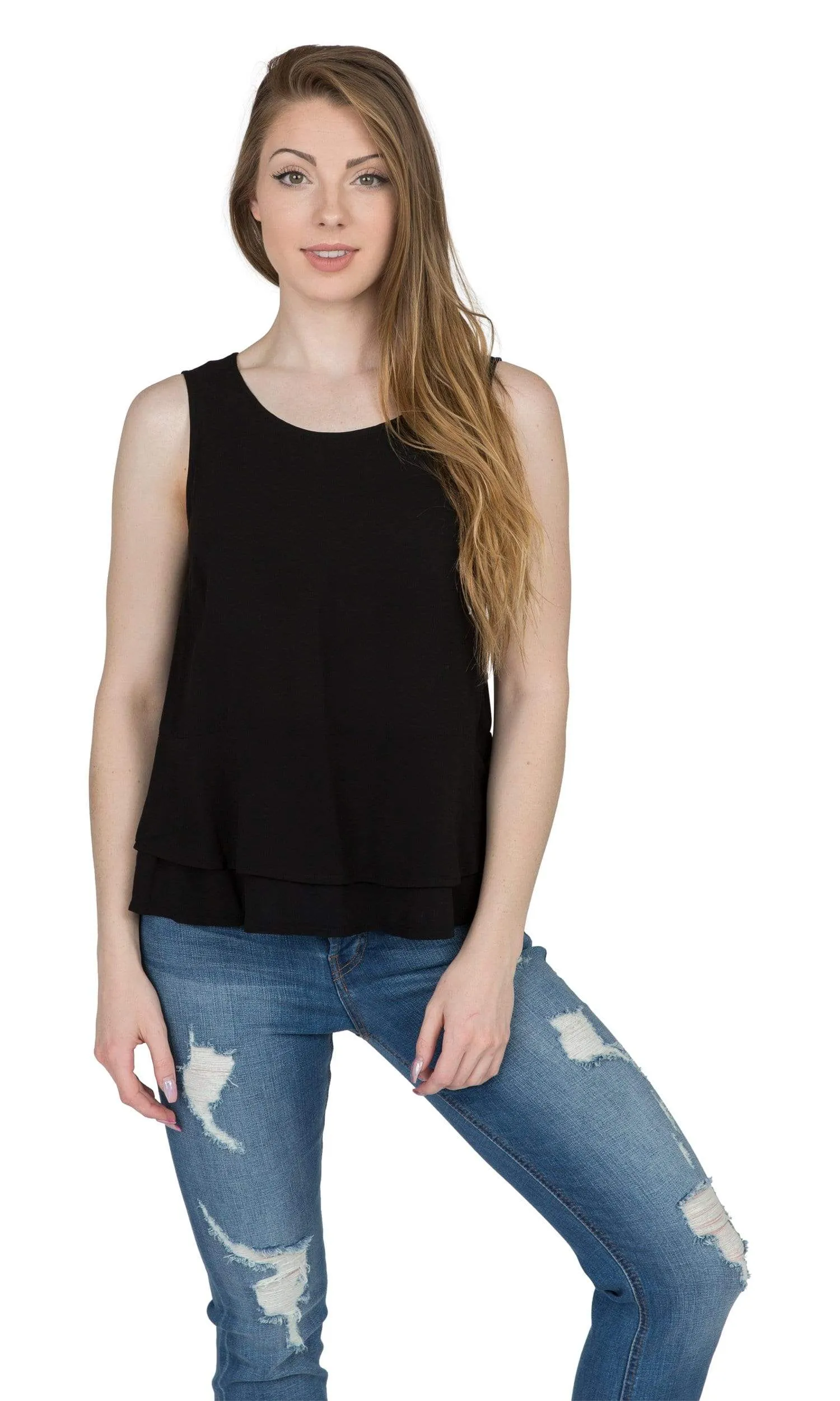 Velvet by Graham & Spencer Betsey Challis Ruffle Sleeveless Top