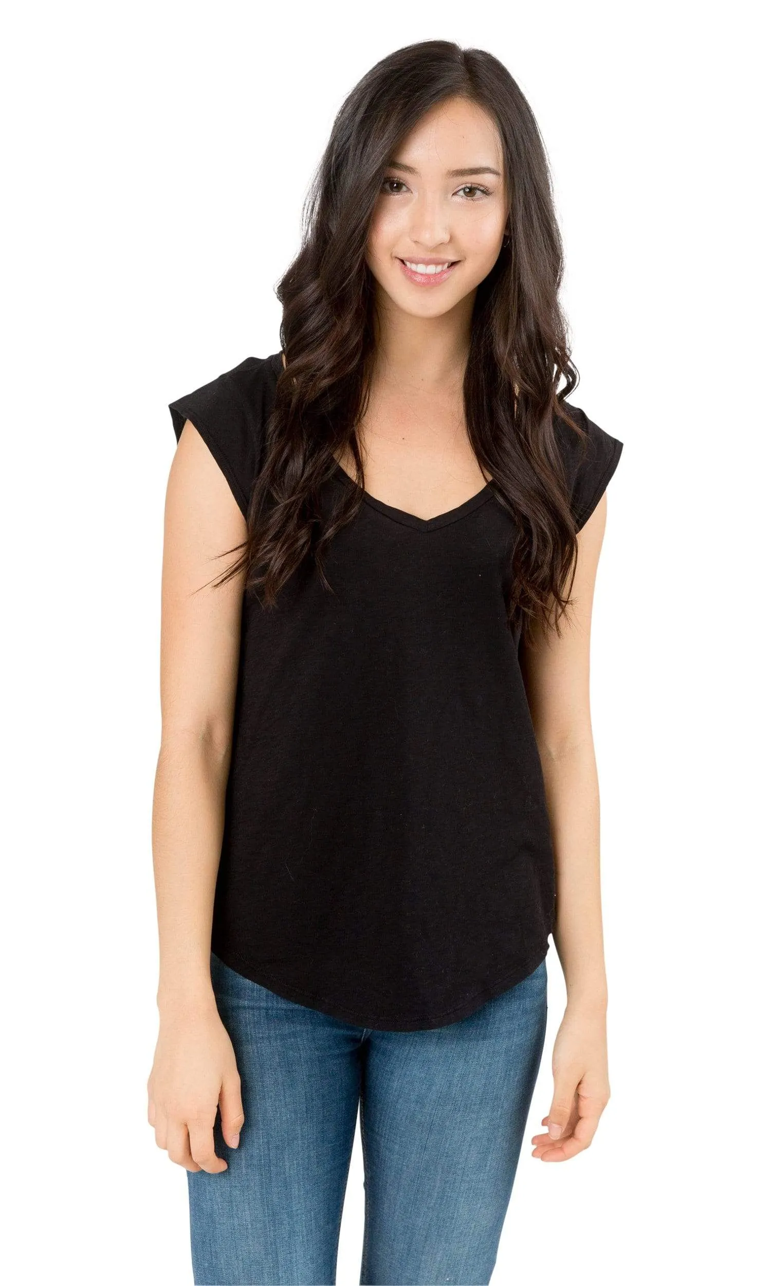 Velvet by Graham & Spencer Christina Cotton Slub Cap Sleeve Top