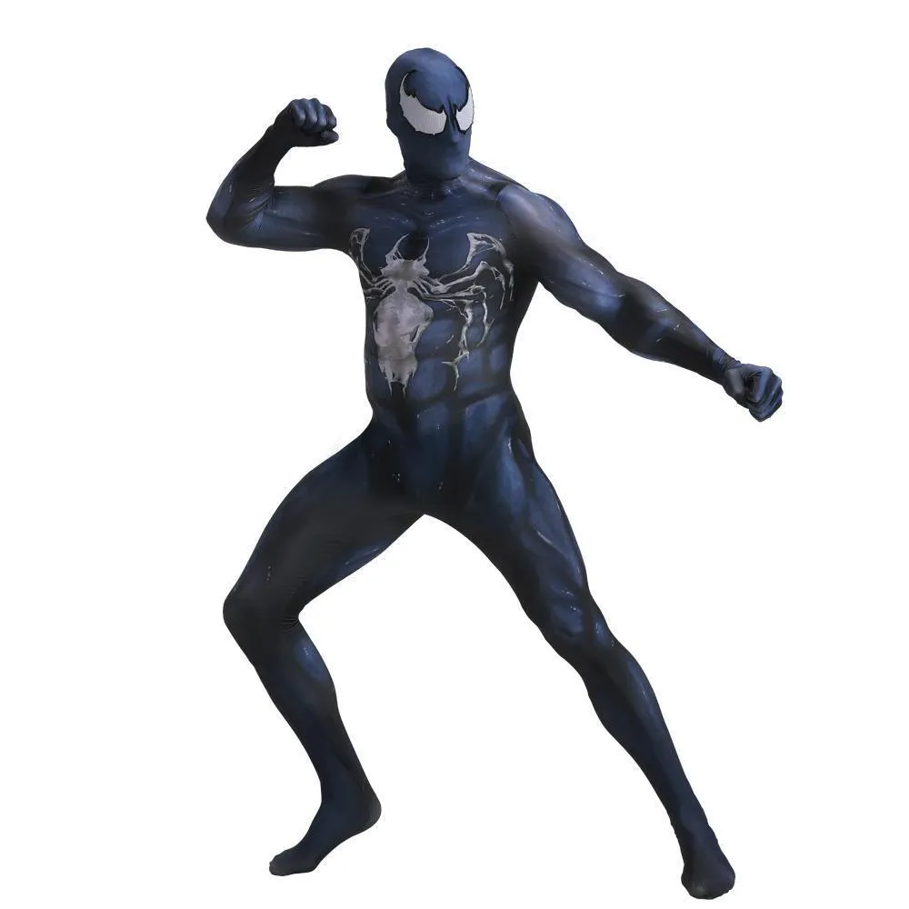 Venom Symbiote Eddie Brock Costume Spider Man Cosplay Jumpsuit For Adult kids