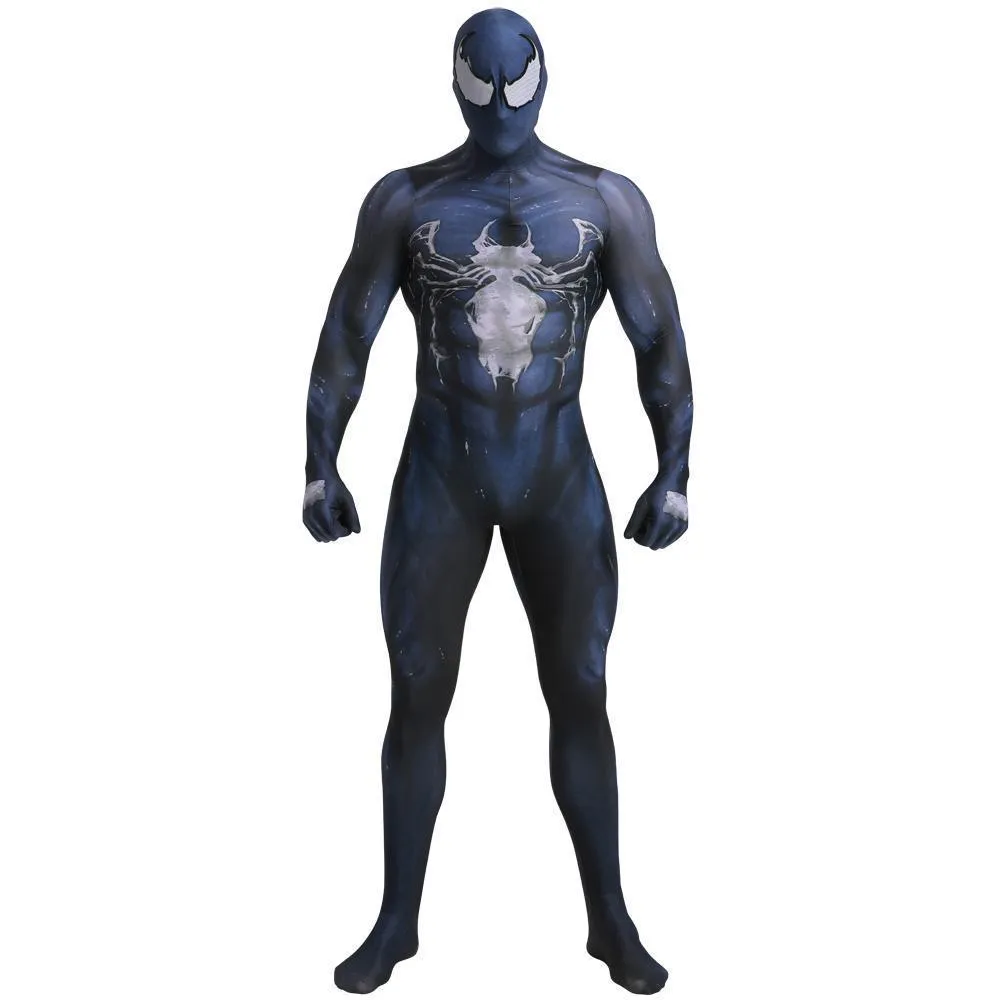 Venom Symbiote Eddie Brock Costume Spider Man Cosplay Jumpsuit For Adult kids