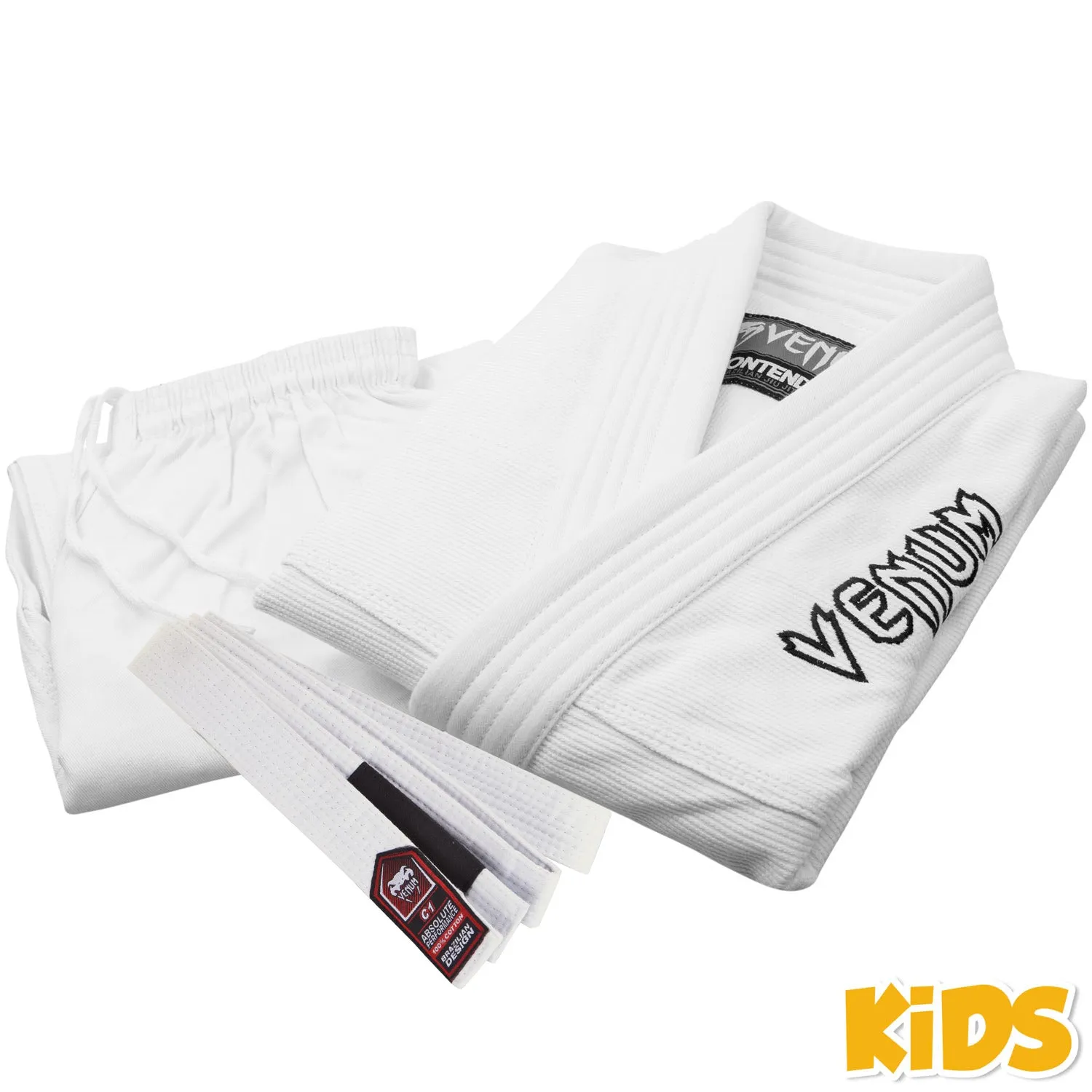 Venum Contender Kids BJJ Gi (Free white belt included) - White