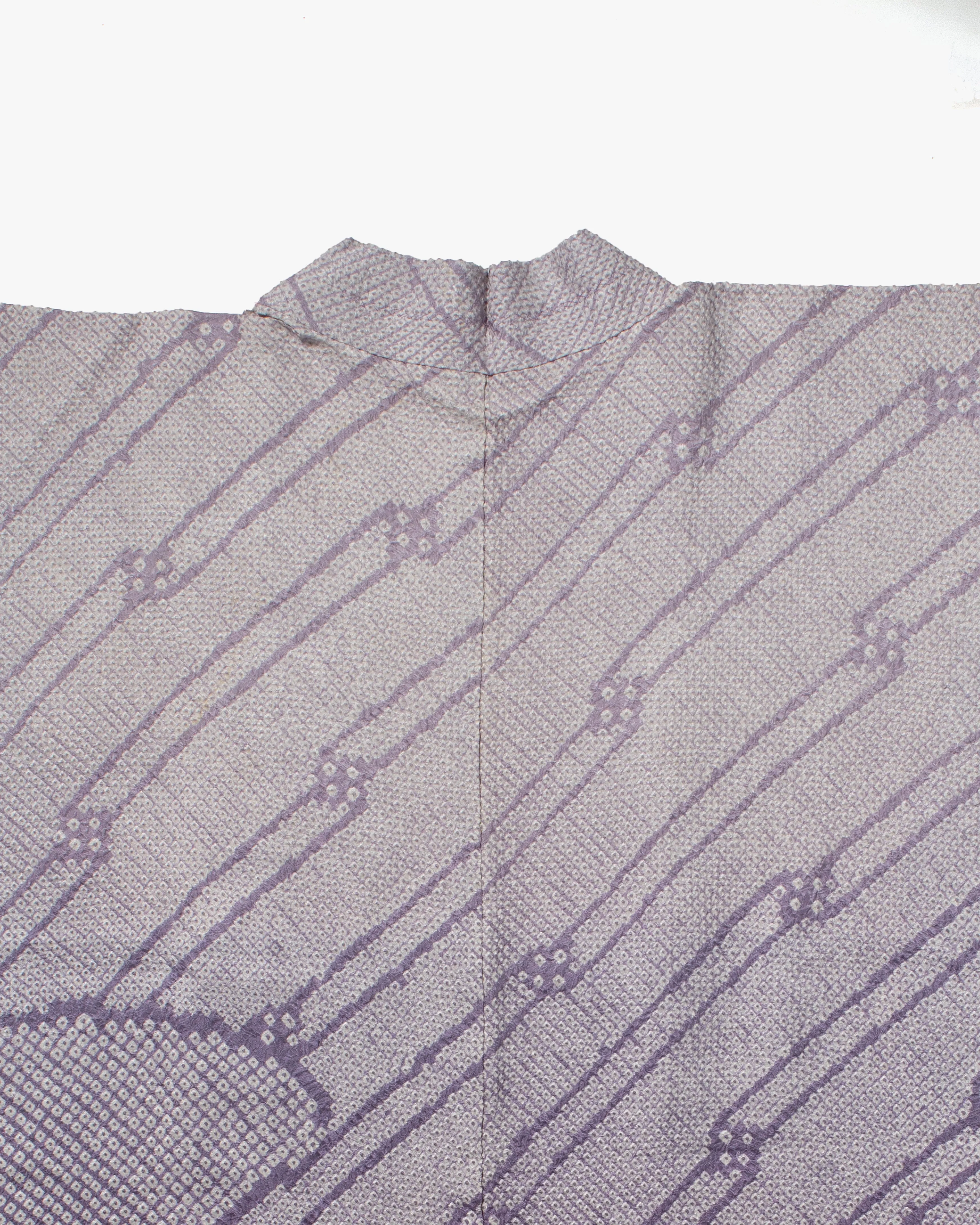 Vintage Haori Jacket, Full Shibori, Lavender Abstract Lines