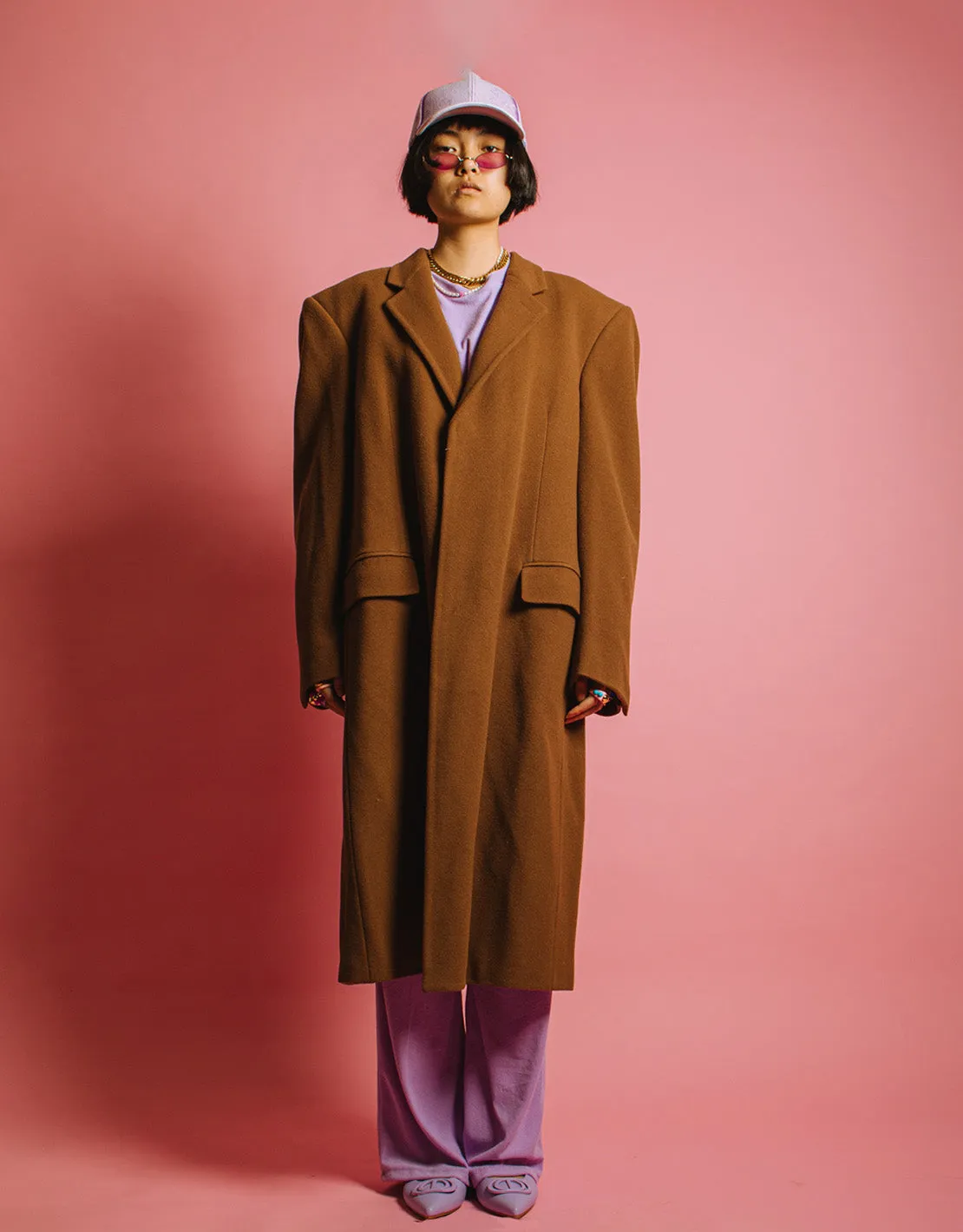 Vintage long coat with front pockets