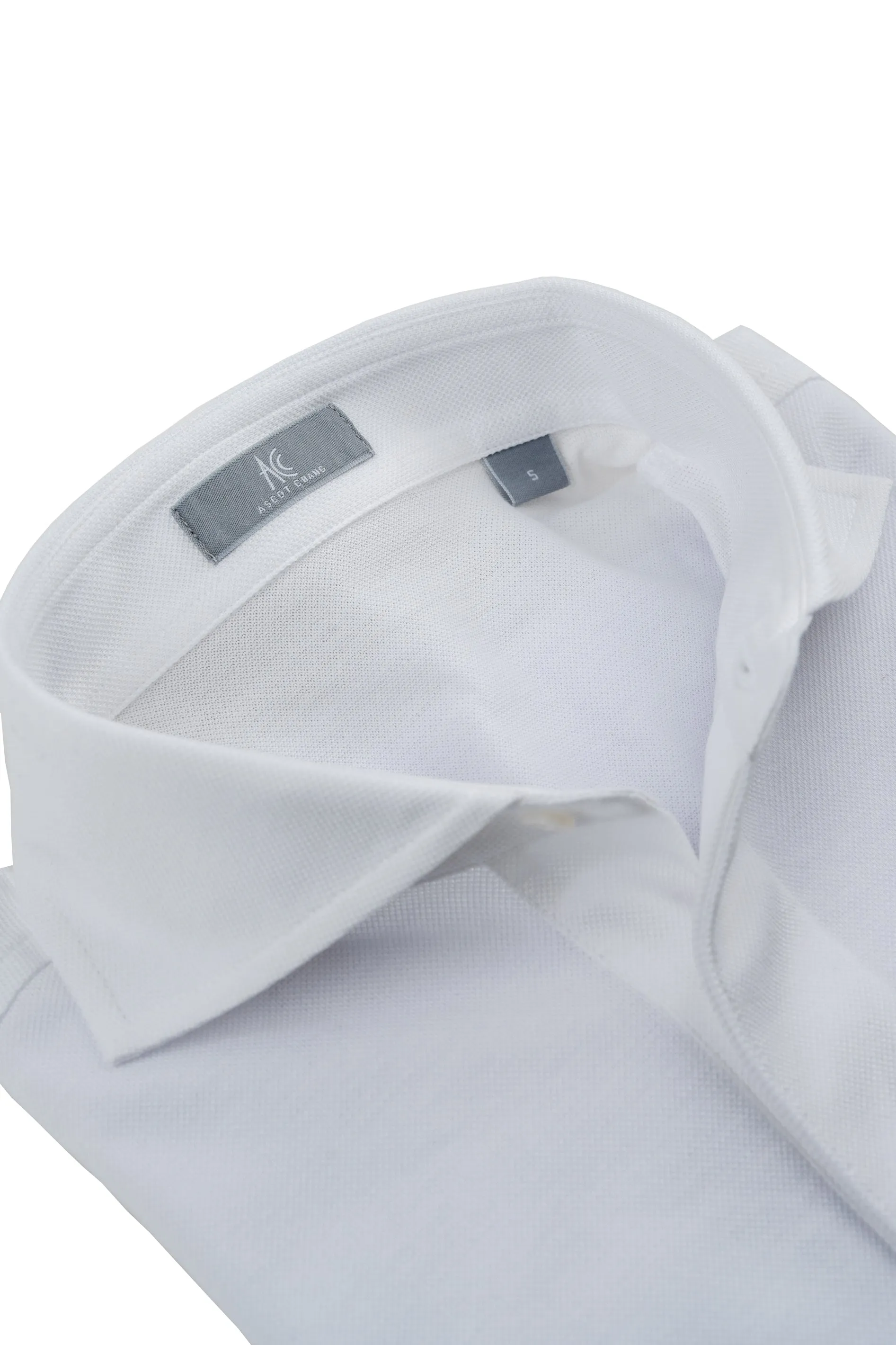 White Spread Collar Polo - Short Sleeve Davis Fit (Slim)