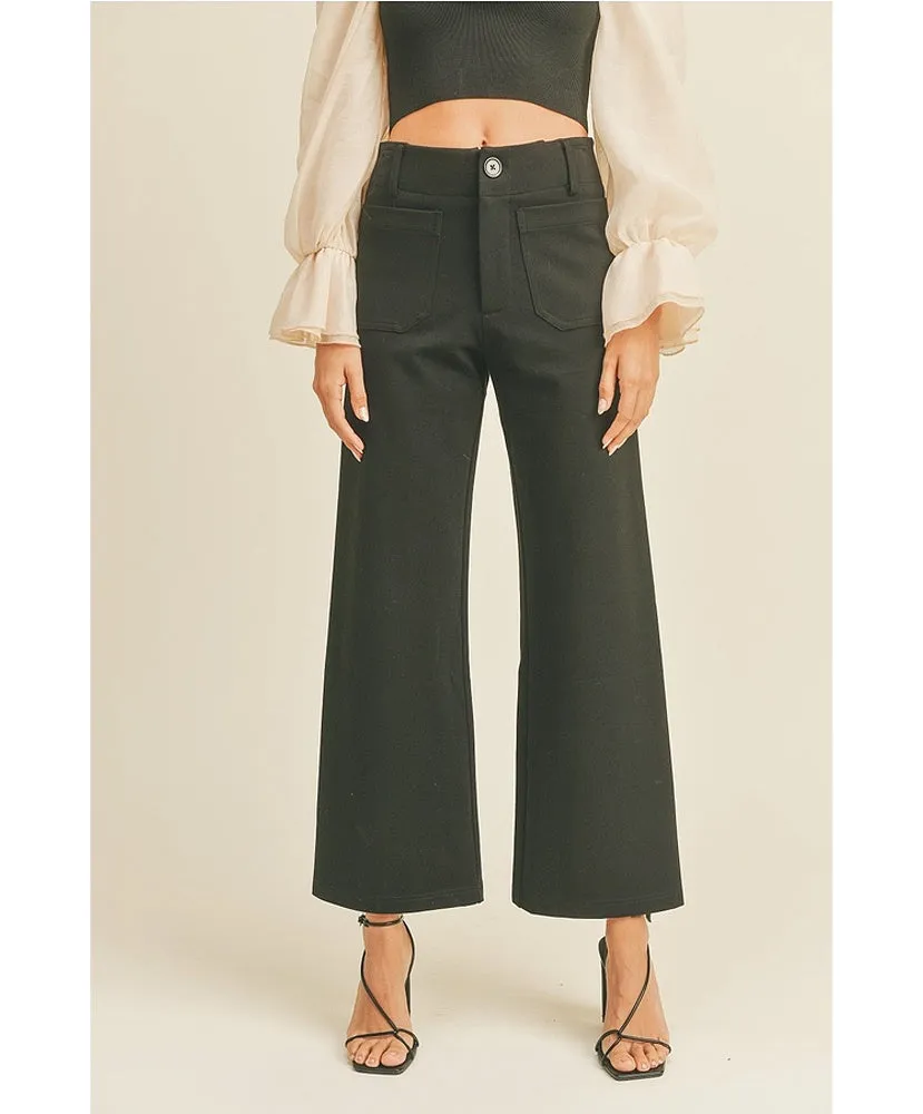 Whitney Wide Leg Pants with Front Pocket