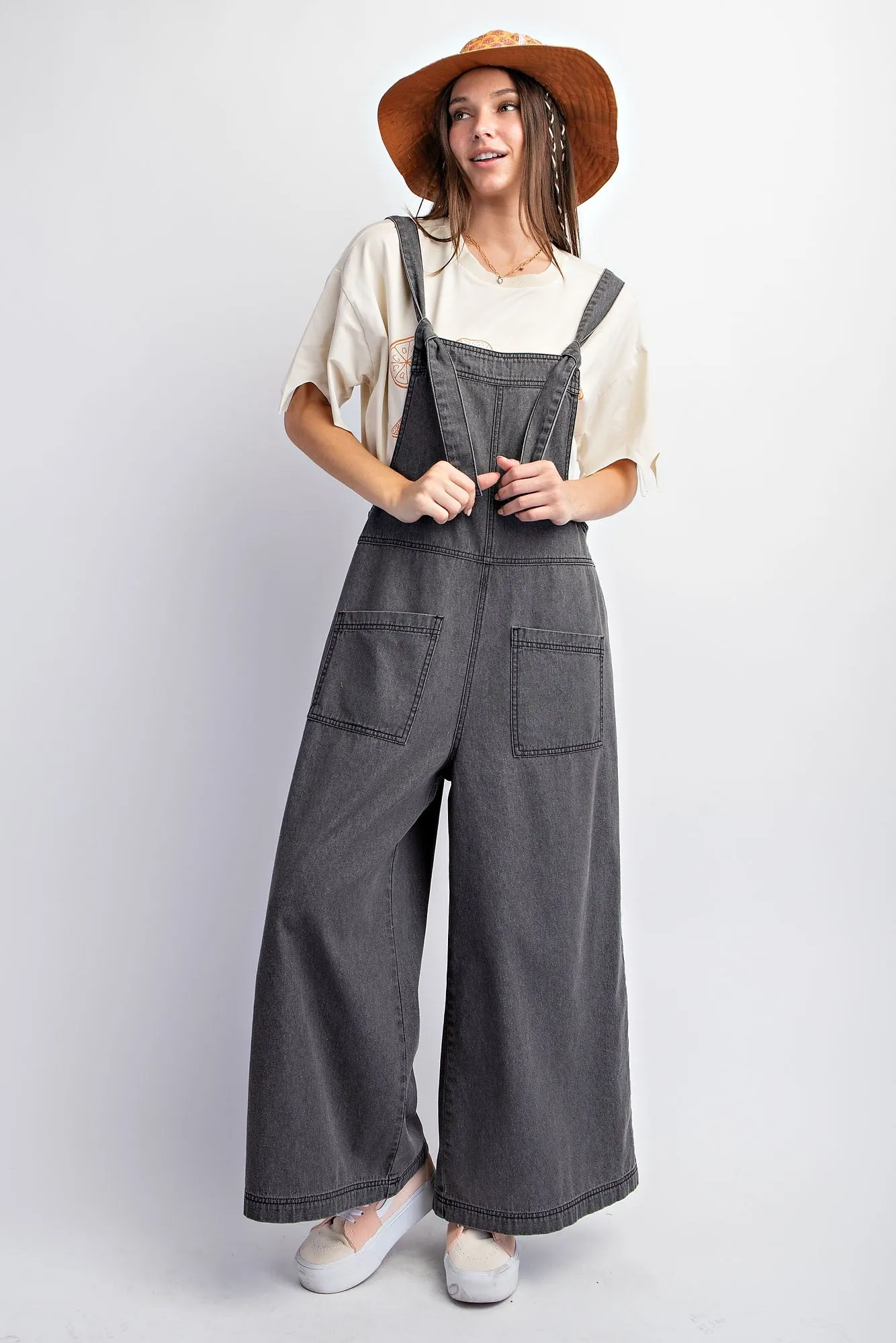 Wide-Leg Denim Jumpsuit