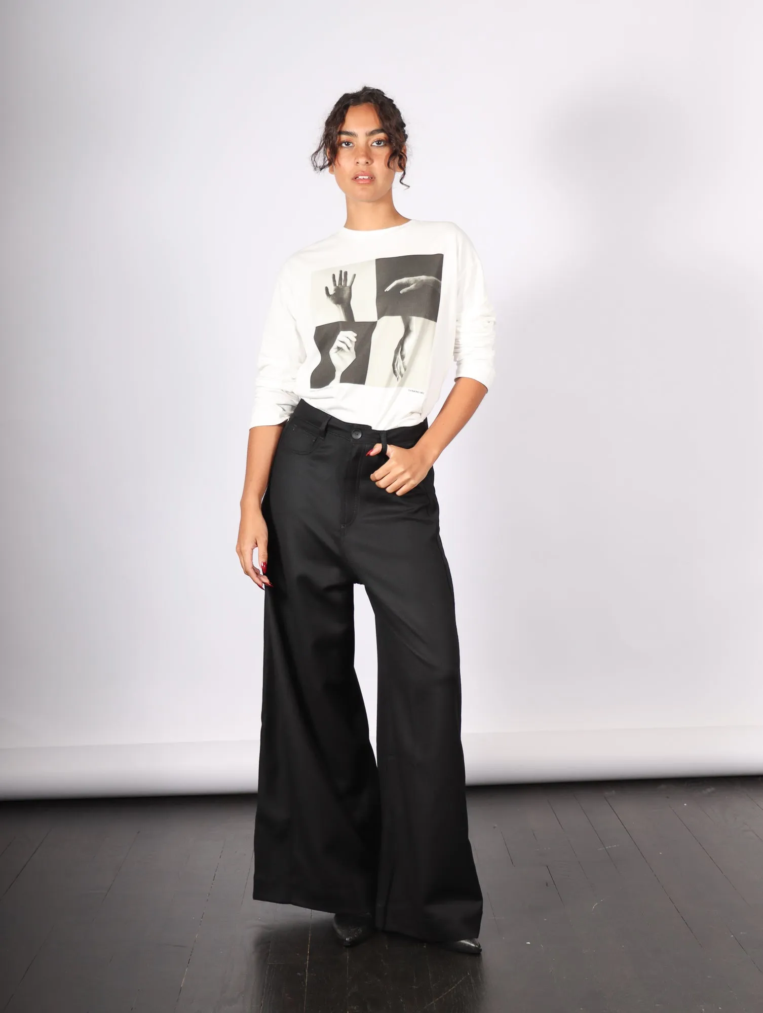 Wide Pants in Black by Andrea Ya'aqov