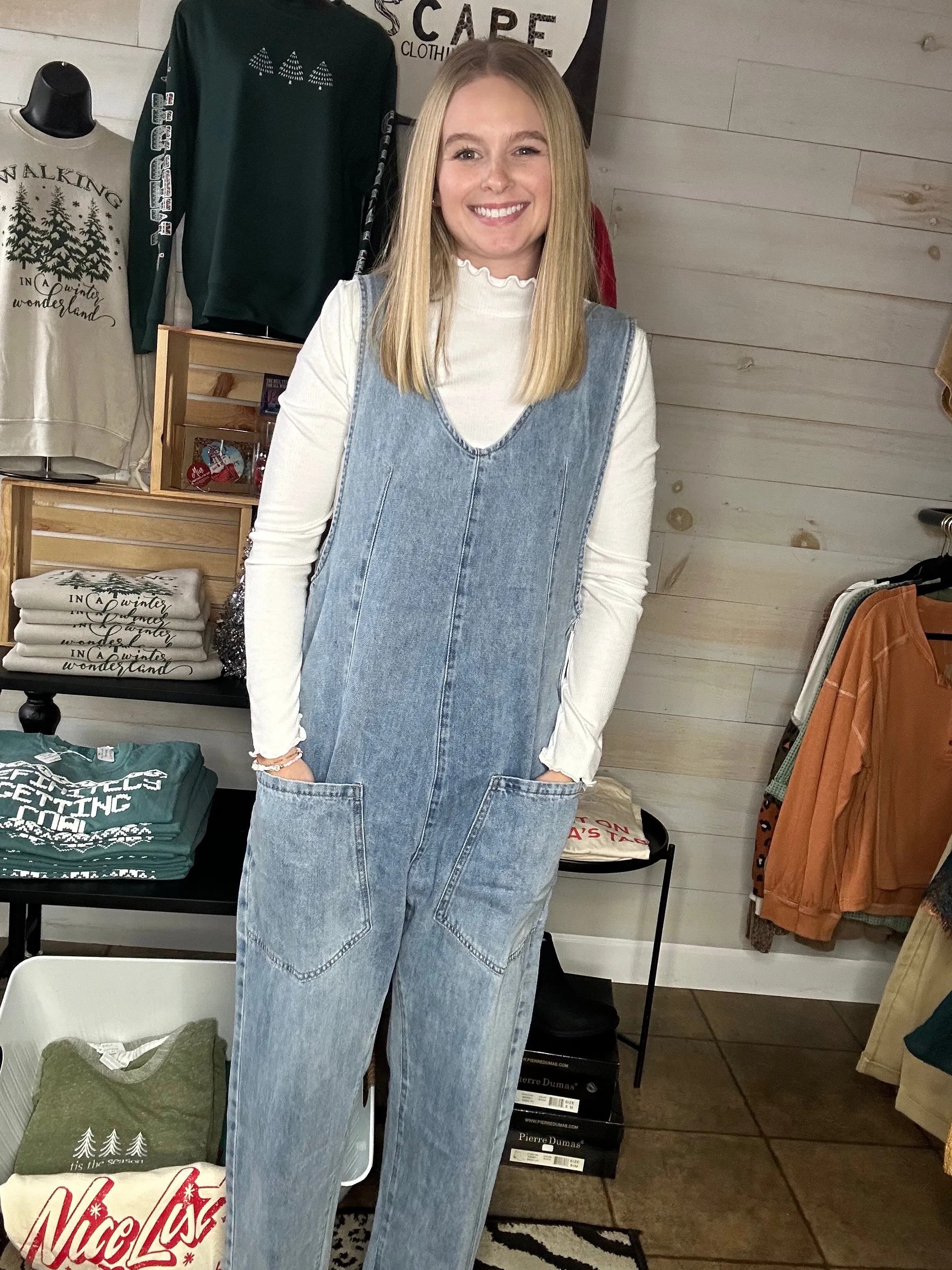 Winter Blues Denim Jumpsuit