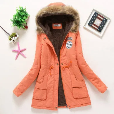 Winter Coat Women 2017 New Parka Casual Outwear Military Hooded Thickening Cotton Coat Winter Jacket Fur Coats Women Clothes D21