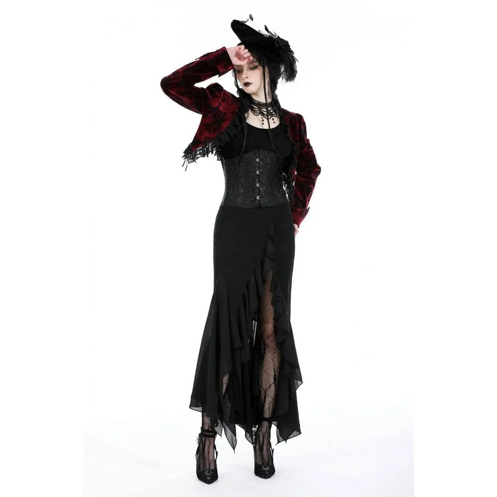 Women's Gothic Side Slit Ruffled Fishtail Skirt