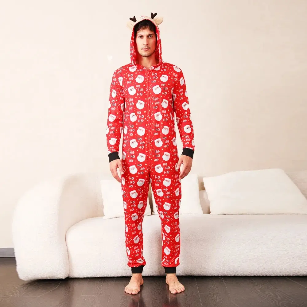 Womens Onesie Matching Family Pajamas Christmas One Piece Sleepwear Playsuit Jumpsuit