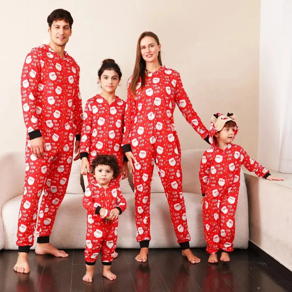 Womens Onesie Matching Family Pajamas Christmas One Piece Sleepwear Playsuit Jumpsuit