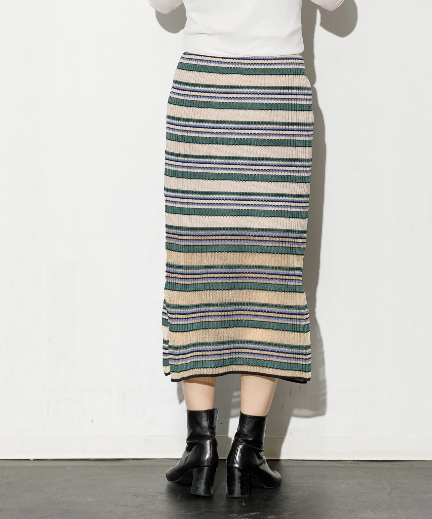 【WOMEN】TRICOTÉ BORDER SKIRT