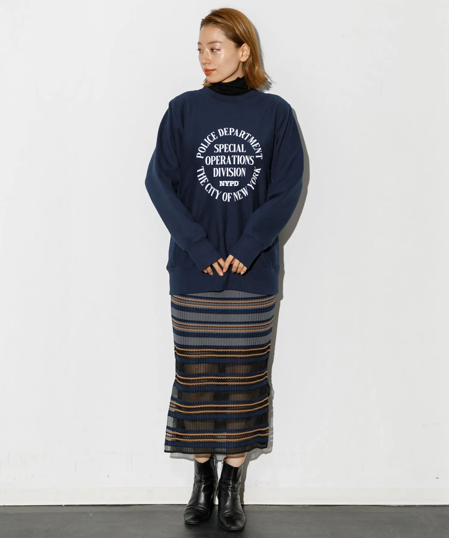 【WOMEN】TRICOTÉ BORDER SKIRT