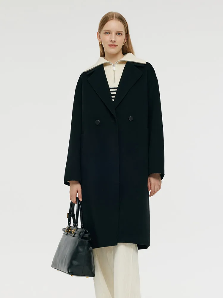 Wool Cashmere Double-Faced Unisex Mid-Length Coat