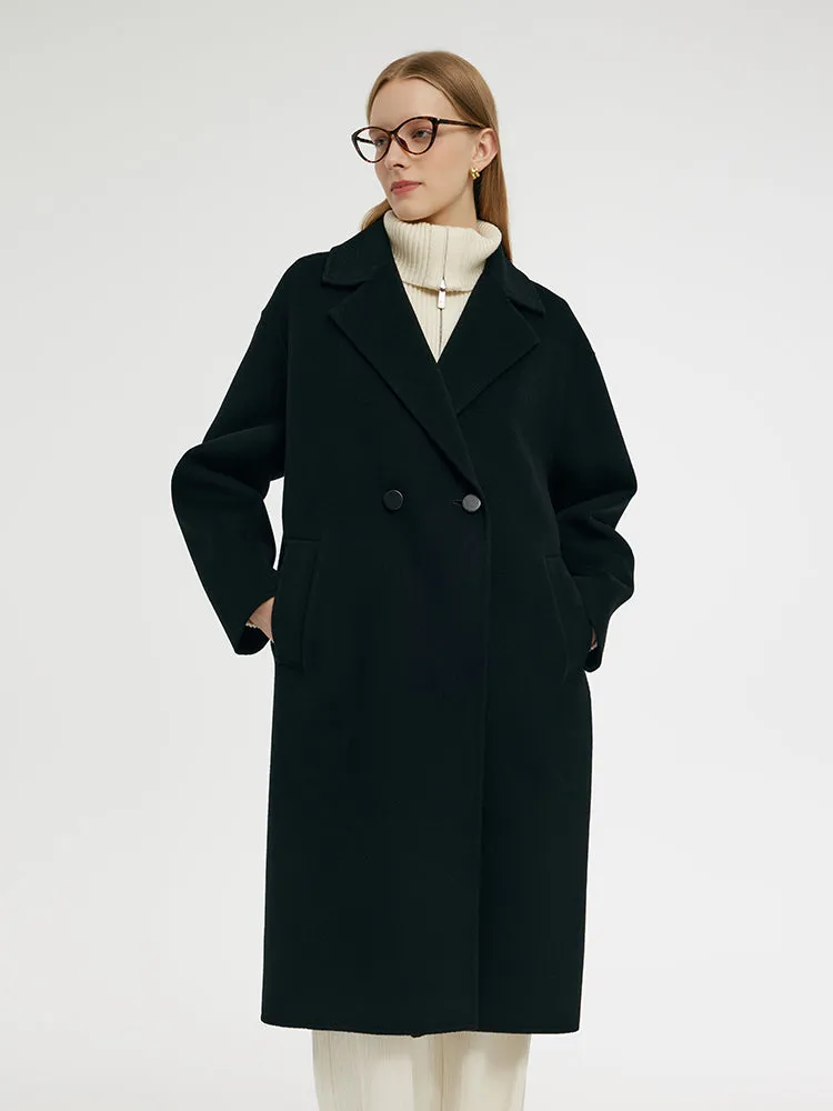 Wool Cashmere Double-Faced Unisex Mid-Length Coat