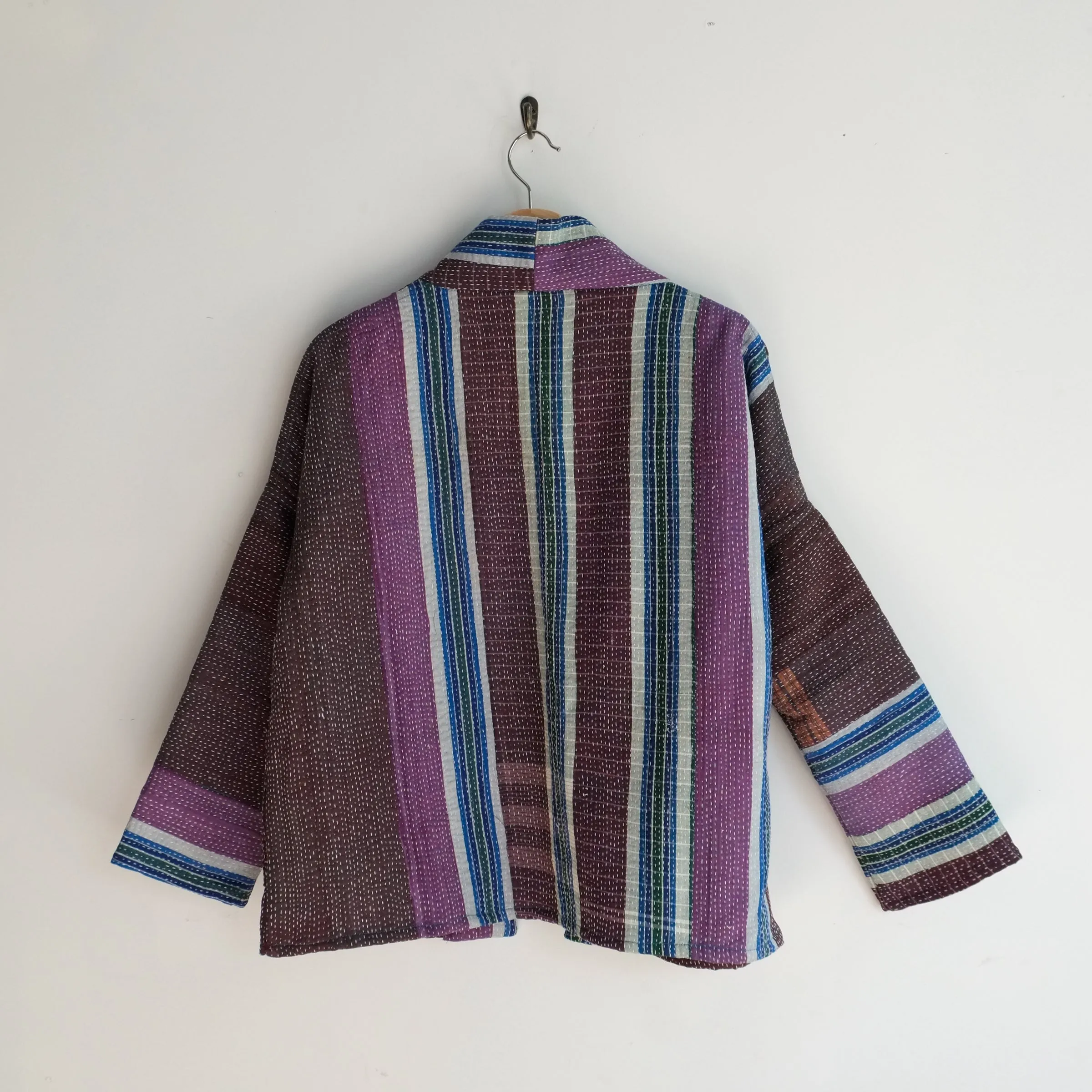 XXS Grey with Purple and Blue Stripes Anoushka Jacket LL135