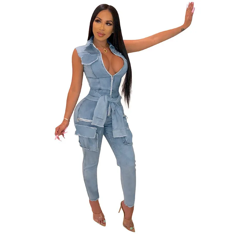 Zip Me Up Denim Jumpsuit