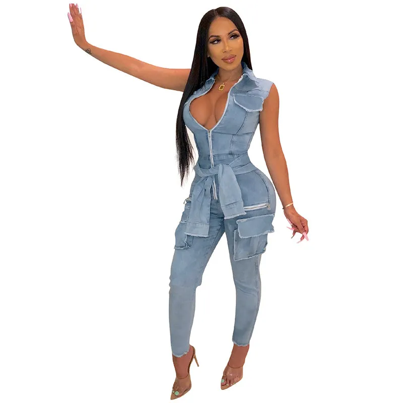 Zip Me Up Denim Jumpsuit