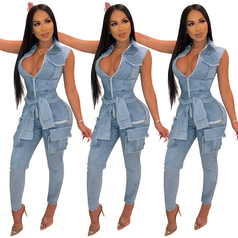 Zip Me Up Denim Jumpsuit