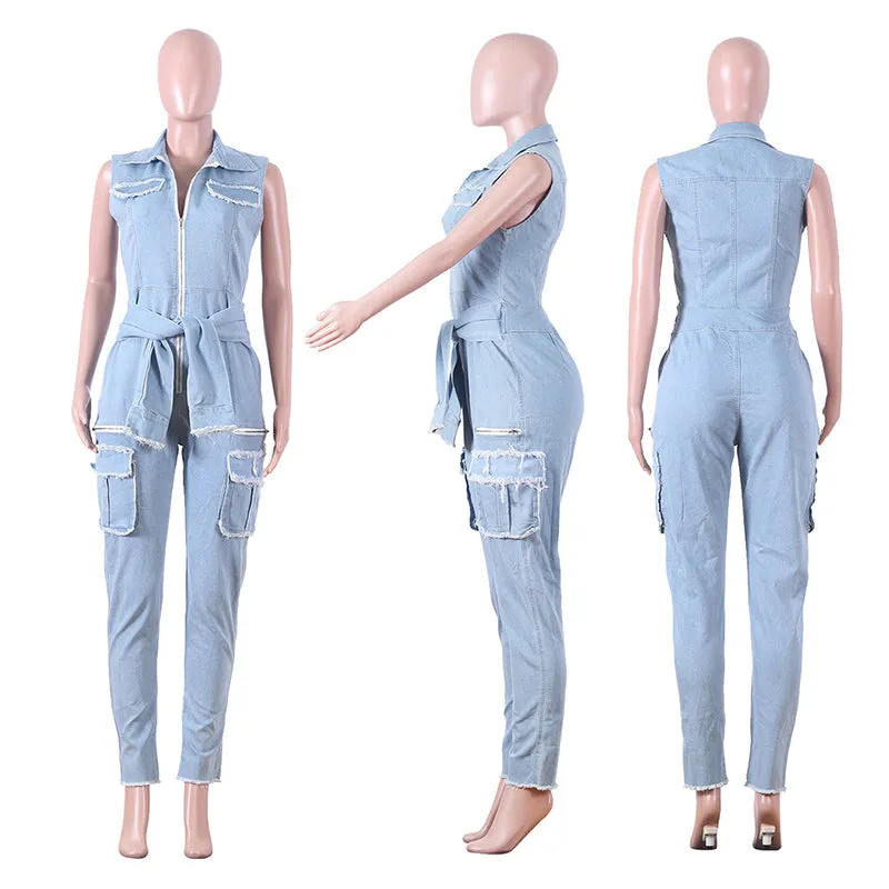 Zip Me Up Denim Jumpsuit